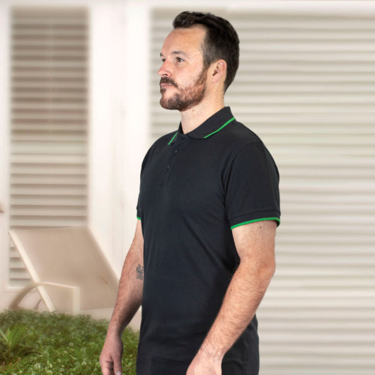 Mens Contrast Stripe Polos Feature